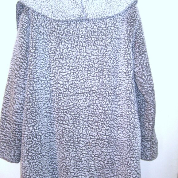 Sherpa Fleece Coat Open Front Gray Womens Size L with side Pockets - Picture 3 of 3